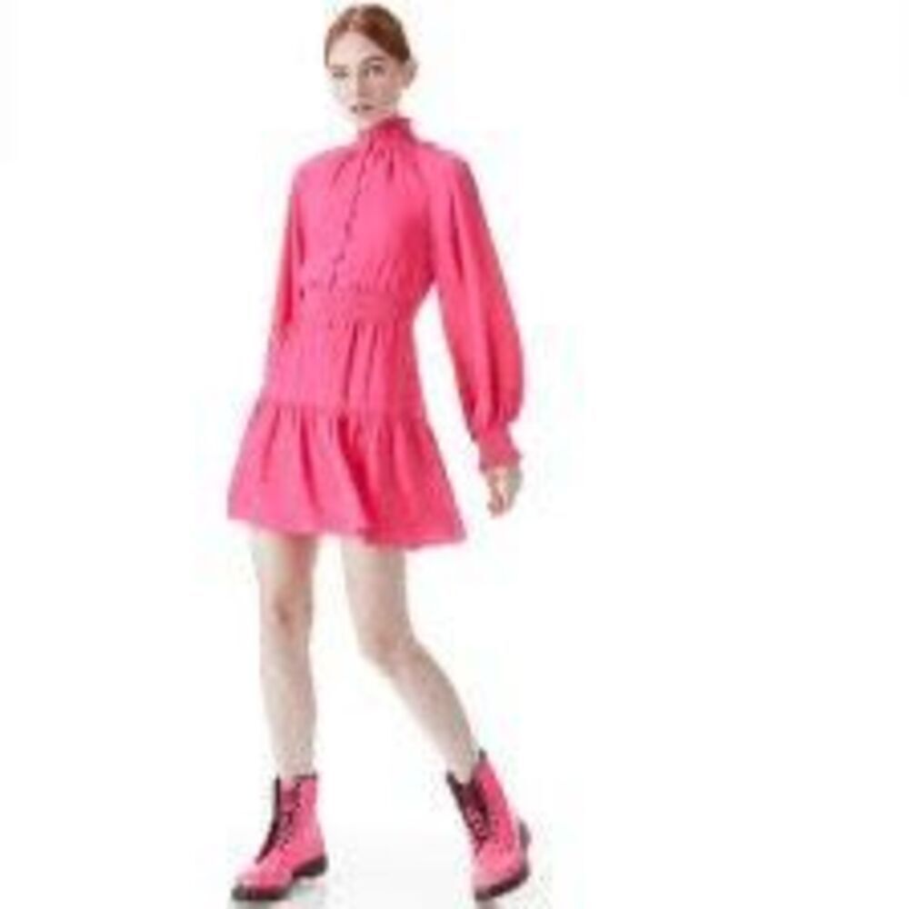 Alice + Olivia smocked Lavinia blouson mini dress  Size 2 New with tags - Picture 7 of 10